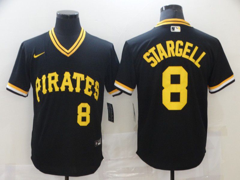 Men Pittsburgh Pirates #8 Stargell Black Game Nike MLB Jerseys->pittsburgh pirates->MLB Jersey